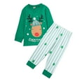 thumbnail image 1 of Christmas Santa Striped Pajama Set for Toddler Boys Girls Festive Holiday Family Matching Outfits Green 2-3 Years, 1 of 6