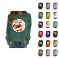 thumbnail image 1 of Christmas Santa Sweatshirt for Women 2025 Long Sleeve Crewneck Xmas Holiday Graphic Pullover Top, 1 of 1