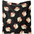 thumbnail image 1 of Christmas Santa Throw Blanket,Black Polka Dots Santa Claus Fleece Christmas Blanket for Men Women,Soft Flannel Fleece Throw for Home Living Room Bed Chair Couch Decor 60"x50", 1 of 1