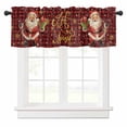 thumbnail image 1 of Christmas Santa Valances for Windows Claus Winter Snowflake Red Black Plaid Rod Pocket Curtain Valance Window Treatment Short Curtains for Kitchen Living Room, 58"x16", 1 of 5