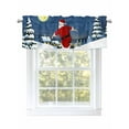 thumbnail image 1 of Christmas Santa Valances for Windows Xmas Tree Blue Sky Moon Snowflake Kitchen Valance Curtain Rod Pocket Small Curtains for Cafe Bathroom Laundry Basement 54" x 18", 1 of 8