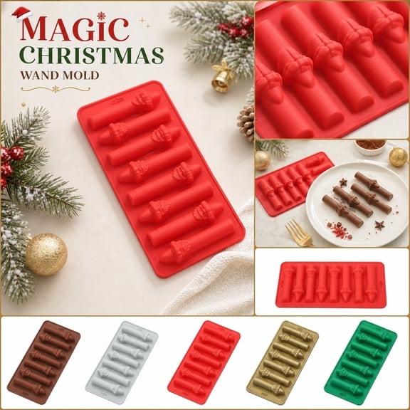 Christmas Santa Wand Mold Easy Release French Dessert Baking Tray Festive Holiday Maker Creative Pan Kitchen Tool , Coffee