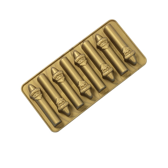 Christmas Santa Wand Mold Easy Release French Dessert Baking Tray Festive Holiday Maker Creative Pan Kitchen Tool , Gold