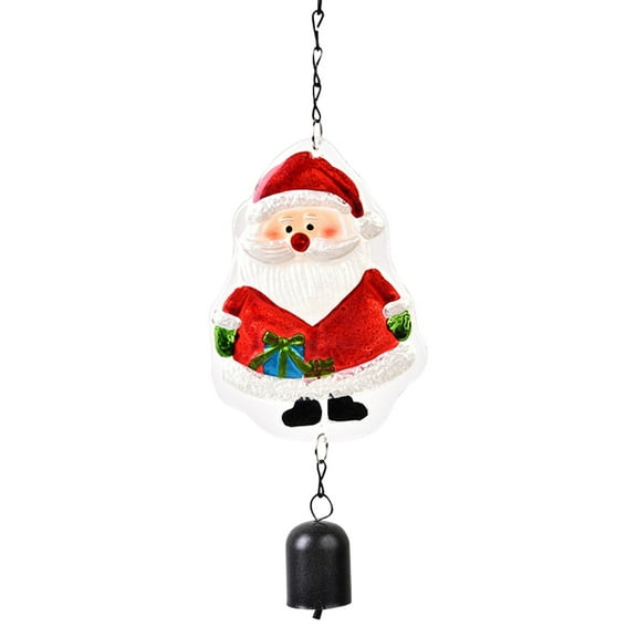 Christmas Santa Wind Chime Garden Metal Wind Bell Tube Hanging Ornament for Indoor Decoration Outdoor Suitable丨C