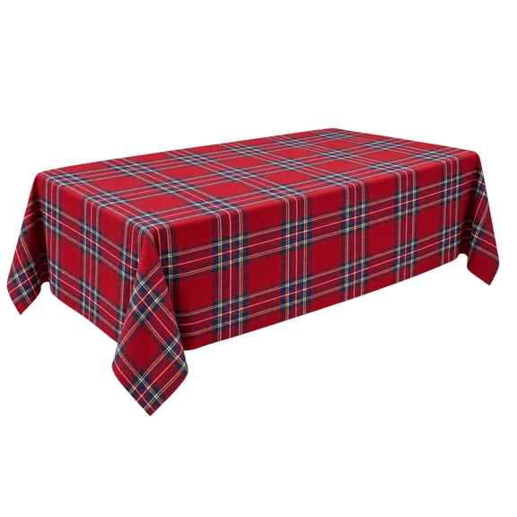 Christmas Santa Workshop Plaid Tablecloth Red Blue Yellow Winter Wonder (60x102 Rectangle)