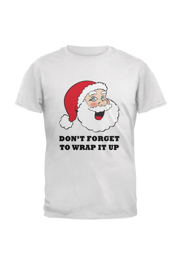 Christmas Santa Wrap it Up Funny Mens T Shirt White LG