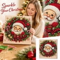 thumbnail image 1 of Christmas Santa Wreath Diamond Painting Kit, 5D Full Drill Pearl Bead Art Craft for Adults, Shimmering Gemstone Mosaic Wall Decor, Holiday DIY Canvas with Frame, Seasonal Home Decoration Gift, 1 of 8