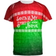 thumbnail image 1 of Christmas Santa is My Spirit Animal Sweater All Over Mens T Shirt Multi MD, 1 of 2