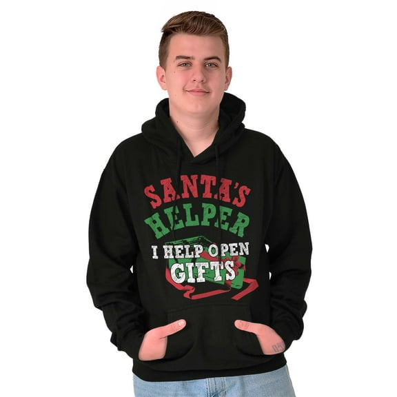 Christmas Santa's Helper Open Presents Hoodie Sweatshirt Women Men Brisco Brands S