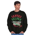 thumbnail image 1 of Christmas Santa's Helper Open Presents Unisex Plus Fleece Graphic Sweatshirt Brisco Brands 4X, 1 of 4