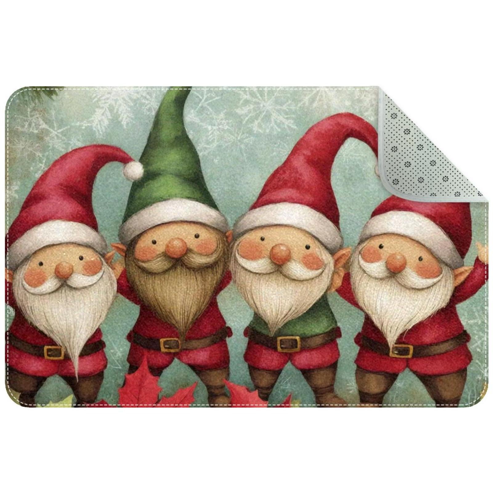 Christmas Santa with Hats Small Area Rug, Non-Slip Door Mat Indoor ...