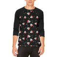 thumbnail image 1 of Christmas Santas in Sunglasses Pattern Mens Raglan T Shirt Green SM, 1 of 2