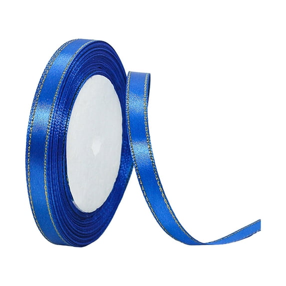 Christmas Satin Ribbons, Fabric Ribbon with Gold Edges Border for Gift Wrapping, DIY Crafts, Floral Bouquets, Hair Bows, Sewing Projects, Birthday Wedding Decoration