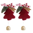 thumbnail image 1 of Hvmvliv Christmas Bell Ornaments 2Pcs Christmas Bell Ornaments 2024 Xmas Tree Hanging Decorations Large Size Bells with Plush Pendant for Holiday Party Red, 1 of 8