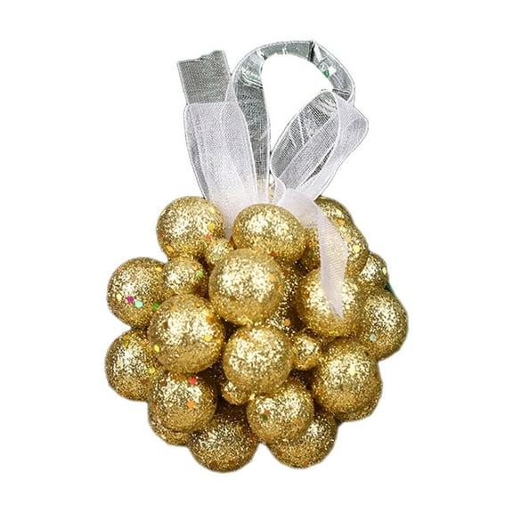 Hvmvliv Christmas Tree Ornaments (5pcs) Christmas Grape String Christmas Tree Decorations Foam Balls Decoration Small Grape Cluster Tree Hanging Ornaments for Party New Year Gold