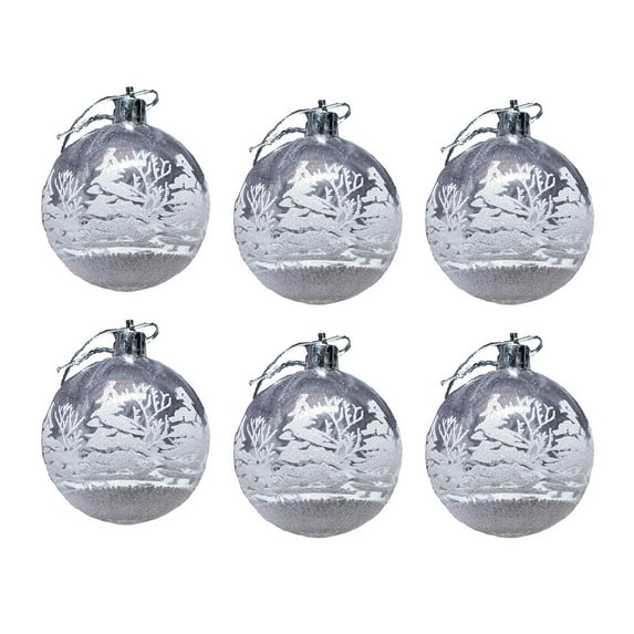 Hvmvliv Christmas Tree Ornaments (6pcs) Transparent Christmas 6cm Boxed Painted Decoration Christmas Decorations Hanging Decoration Christmas Muliticolor
