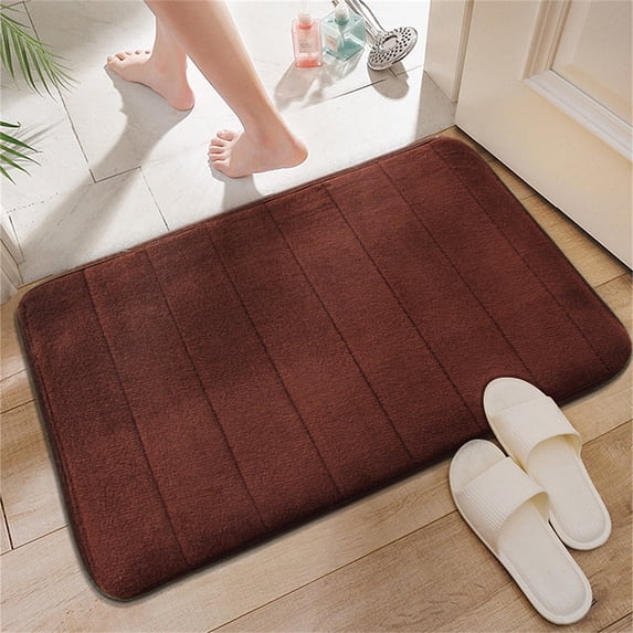 Christmas Saving Clearance! Sruiluo Cobblestone-Embossed Bathroom Rugs Bath Mat Memory Foam Pad Floor Rugs Carpets Doormat, Super Soft, Non-Slip, Quick-Drying, Room Decor, Coffee, 15.7x23.6