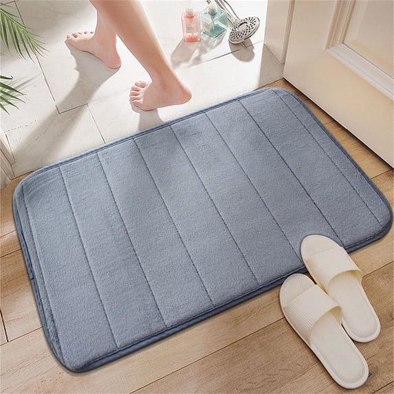 Christmas Saving Clearance! Sruiluo Cobblestone-Embossed Bathroom Rugs Bath Mat Memory Foam Pad Floor Rugs Carpets Doormat, Super Soft, Non-Slip, Quick-Drying, Room Decor, Gray, 15.7x23.6