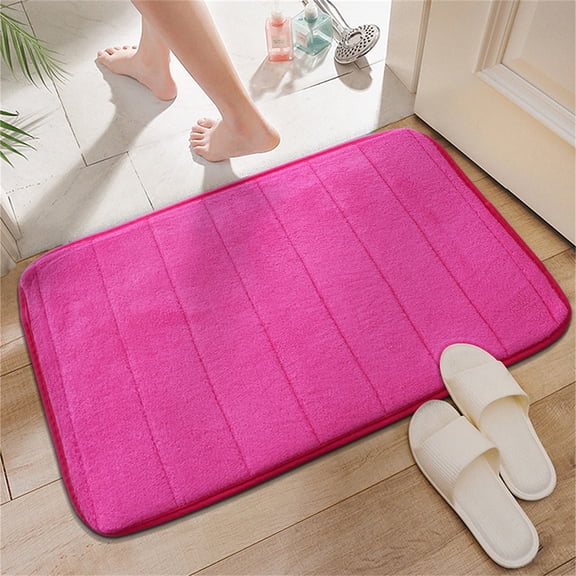 Christmas Saving Clearance! Sruiluo Cobblestone-Embossed Bathroom Rugs Bath Mat Memory Foam Pad Floor Rugs Carpets Doormat, Super Soft, Non-Slip, Quick-Drying, Room Decor, Rose Red, 15.7x23.6
