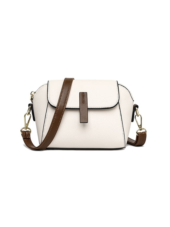 Christmas Saving Clearance! UHUYA Light Luxury Soft Leather Trendy and Versatile Crossbody Bag, Women Casual Shoulder Bag, Women Crossbody Bag, White