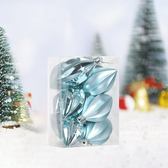 Christmas Saving! SHENGXINY Christmas Balls Ornaments Electroplated Plastic Fruit Shaped Christmas Tree Ornaments Hanging Decoration Christmas Tree Decorations Light Blue