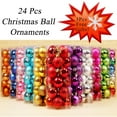 thumbnail image 1 of Boovnll Christmas Ball Ornaments, 24Pcs Electroplate Shatterproof Plastic Christmas Balls for Xmas Tree, Wedding, Holiday, Party Decor Christmas Ornaments, Christmas Decorations (Free Snowflakes), 1 of 4