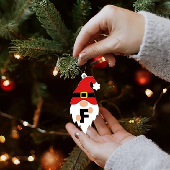 Christmas Savings! Caoblia 26 Letters Christmas Tree Pendant Acrylic Santa Claus Letters Hanging Christmas Ornaments for Indoor Xmas Trees Window Party Gift Box Decor, Christmas Decorations