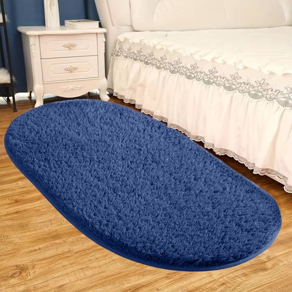 Christmas Savings! Caoblia Rugs for Bedroom Oval Non-Slip Solid Color Fluffy Area Rug for Living Room Bedroom Dining Room Hallway Office Kitchen Entryway Non-Shedding & Easy Care Rug