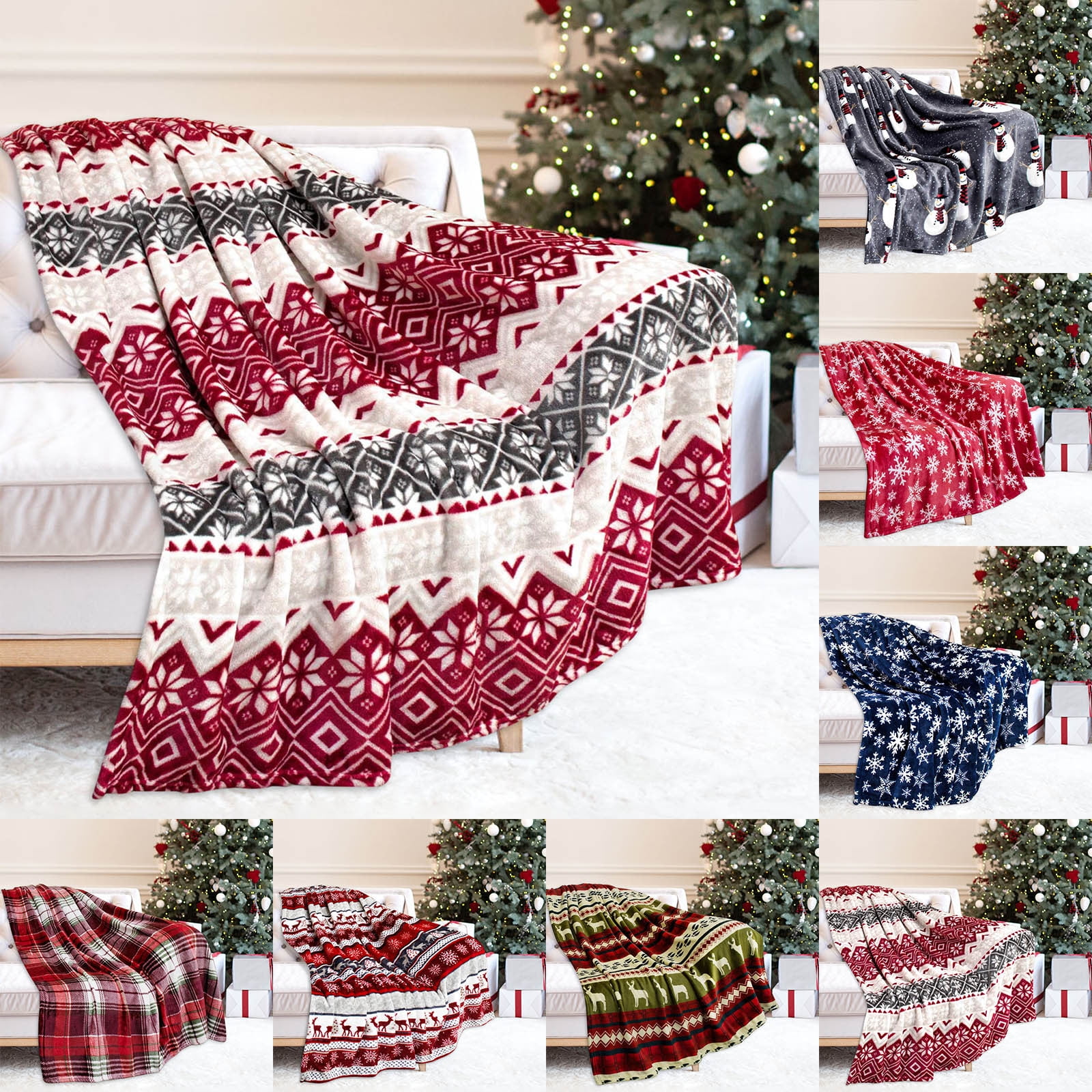 Christmas Savings! Caoblia Christmas Throw Blanket 28x39" Super Soft