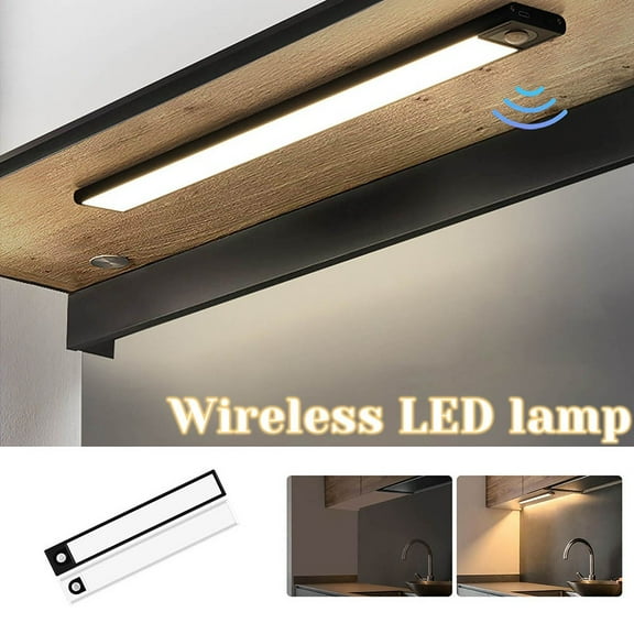 PRETXORVE Smart Home Lighting, Ultra-Thin Motion Sensor Cordless Rechargeable Lights, 8" Length 1.2W 95LM, Motion Activated LED Night Light for Home Stairs Closet - Cold White