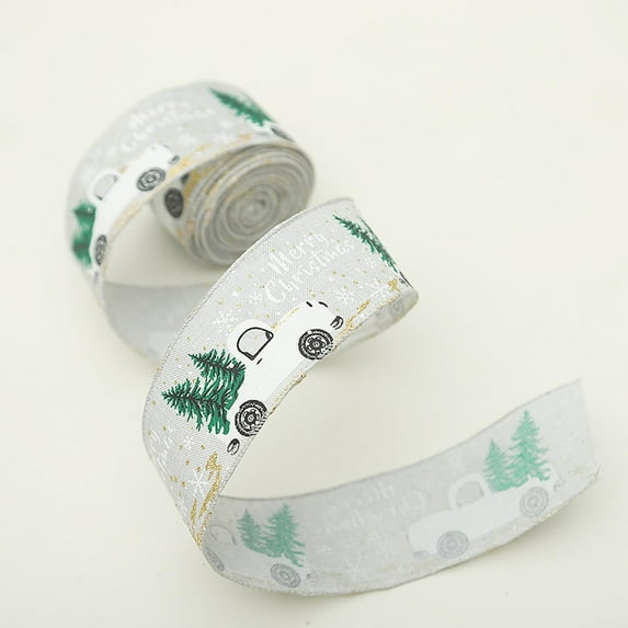 Christmas Savings Clearance 2023! Loopsun Christmas Print Ribbon 5CM Wide Ribbon Christmas Tree Decoration Ribbon Christmas Decoration