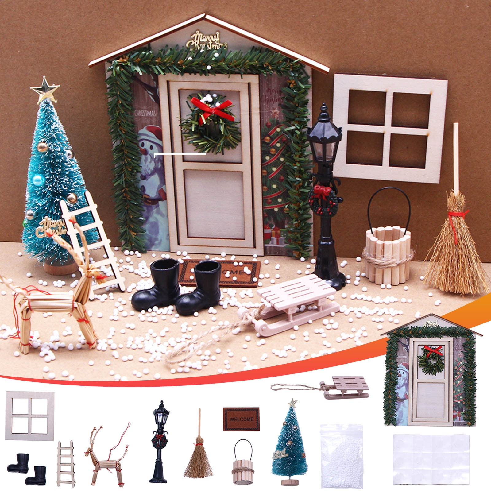 Wooden KIT Snowman , Decoration for Dollshouse in 1:12 Scale Accessories  for Dollshouse Dollhouses Miniature Christmas Decoration 