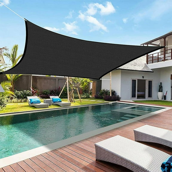 Christmas Savings Clearance! Cbcbtwo Sun Shade Sail, 6'6" x 6'6" Square Canopy Sun Shade Sail, UV Block Black Sunshade for Patio Backyard Lawn Garden Swimming Pools Outdoor Activities