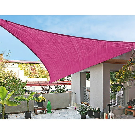 Christmas Savings Clearance! Cbcbtwo Sun Shade Sail, 6'6" x 6'6" x 6'6" Triangle Canopy Sun Shade Sail, UV Block Hot Pink Sunshade for Patio Backyard Lawn Garden Swimming Pools Outdoor Activities