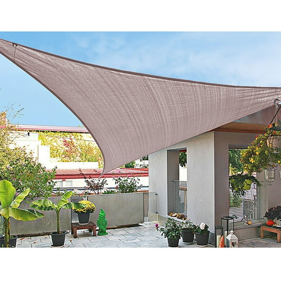 Christmas Savings Clearance! Cbcbtwo Sun Shade Sail, 6'6" x 6'6" x 6'6" Triangle Canopy Sun Shade Sail, UV Block Khaki Sunshade for Patio Backyard Lawn Garden Swimming Pools Outdoor Activities