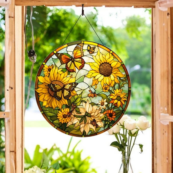 Christmas Savings Clearance! FELTREE Hanging Wreath, Colorful Circular Wall Decoration, Window Decoration, Festival Decorations, 16 * 16* 0.4cm