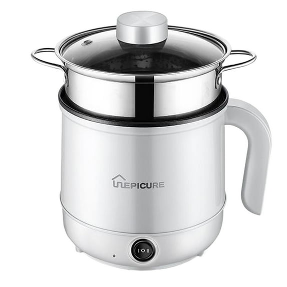 Christmas Savings Clearance! FELTREE Hot Pot Electric, 1.7 Liter Electric Wok with Steam Compartment, 2 Speed Heat Setting, Dorm/Office/Travel Mini Hot Pot Multifunctional Frying Pan