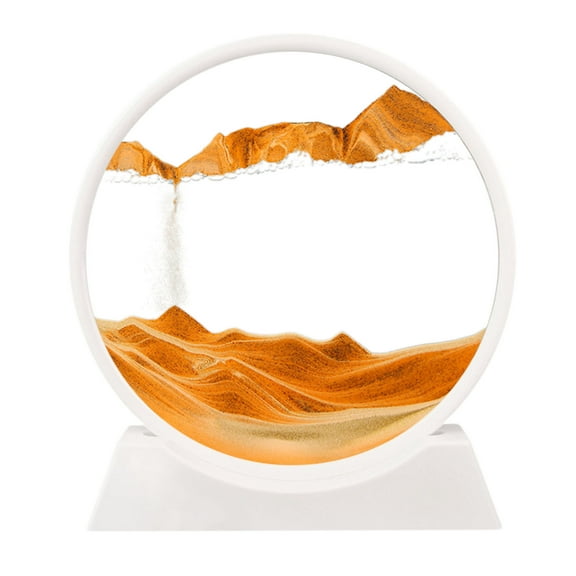 Christmas Savings Clearance! FELTREE Moving Sand Art Picture Round Glass 7inch Hourglass Natural Flowing Sand Picture Moving Grit Hourglass 50ml