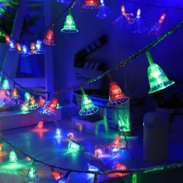 Christmas Savings Clearance! PRETXORVE Bell Light String Christmas Bell Light String Flashing Light Battery Box Christmas Holiday Decoration Switchable Flash