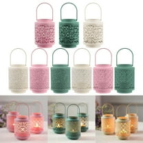 PRETXORVE Iron Hollow Candlestick Candle Cup Tabletop Candlelight Dinner Decoration Christmas Decorative Lighting Items