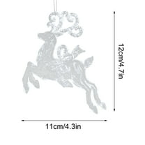 PRETXORVE Transparent Acrylic Christmas Tree Reindeer Snowflake Decoration Pendant Christmas Tree Decoration Small Pendant Hanging Ornament
