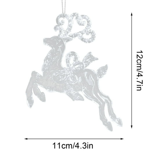 PRETXORVE Transparent Acrylic Christmas Tree Reindeer Snowflake Decoration Pendant Christmas Tree Decoration Small Pendant Hanging Ornament