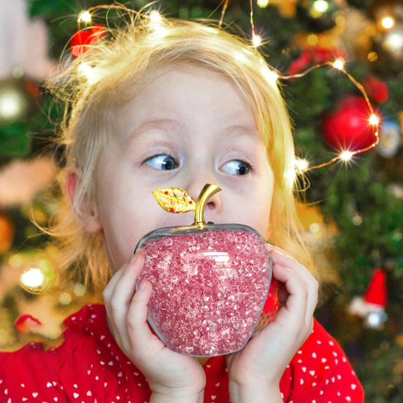 Christmas Savings Clearance! VWRXBZ Crystal Apples Christmas Eve Gifts for Her Romantic Ornamental Apples Display