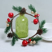 Christmas Clearance asxite Christmas Garland,Christmas Wreaths Cones Door And Window Decorations PVC Red Fruit Garlands Rings Pendants Christmas Tree Ornaments