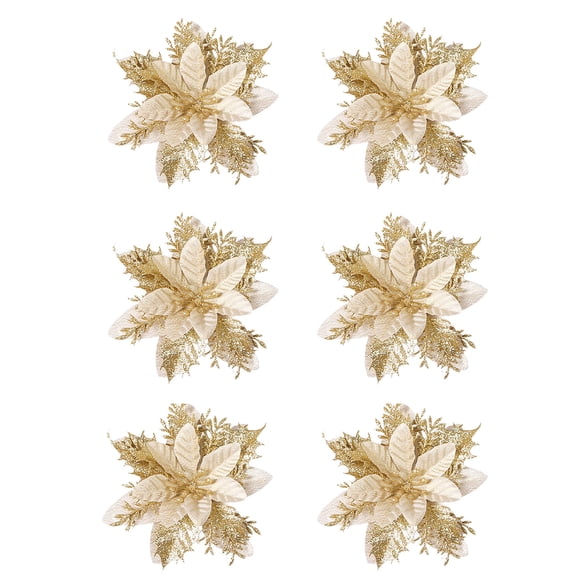 Christmas Savings! Dvkptbk 14cm Christmas Ornament Glitter Hollow Leaf Wreath Vine Circle Decoration 6PCS