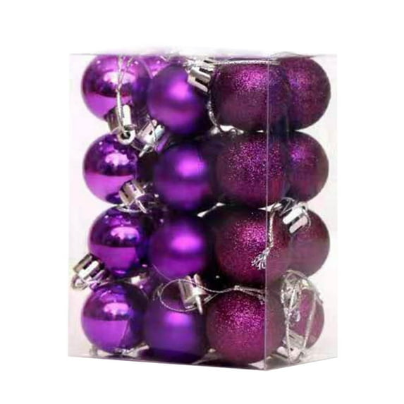 Christmas Savings Dvkptbk 24Pcs 1.18In Christmas Ball Holiday Decoration Box Sets With Bright Matte Powder Electroplated Colored Hanging Ball Decorations