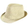thumbnail image 1 of EINCcm Panama Fedora Hat, Sun Hats Straw Fedora Hat for Women Man, Vintage Wide Brim Summer Casual Hat Solid Color Foldable for Outdoor Travel Vacation Beach Fishing Hiking, 1 of 2