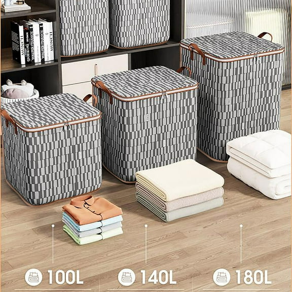 Christmas Savings! Foldable Storage Bags,Closet Organizer Bin Clothes Storage Bag Wardrobe Sorting Storage Box Portable Winter Cup Storage Box,with Reinforced Handles Clothes Storage Container