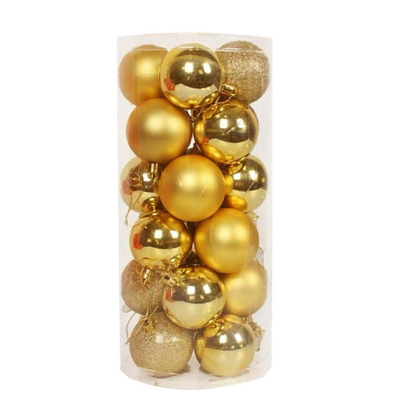 JOGZMZ Christmas Baubles Balls Xmas Tree Balls Christmas Decoration Party Ornaments Christmas Tree Balls 24 Piece Set Gold