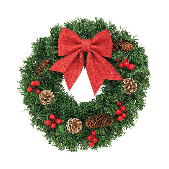 JOGZMZ Christmas Wreath Holiday Decoration Woven Rattan Wreath Simulated Pines Cones Red Fruit Door Hanging Window Hanging Wreath Hanging Decoration